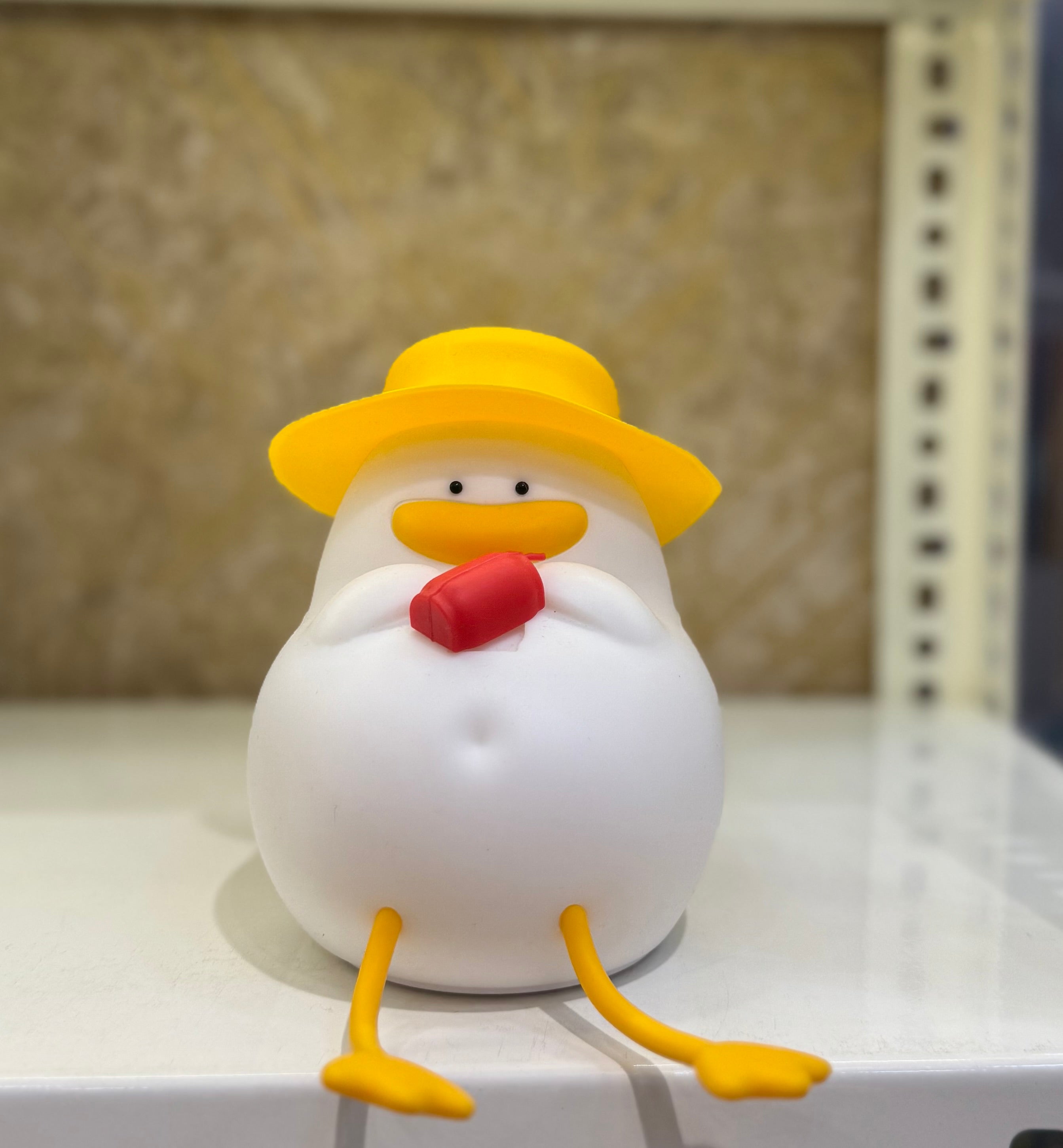 Kawaii Duck with Hat Silicone Night Light – Soft LED Lamp