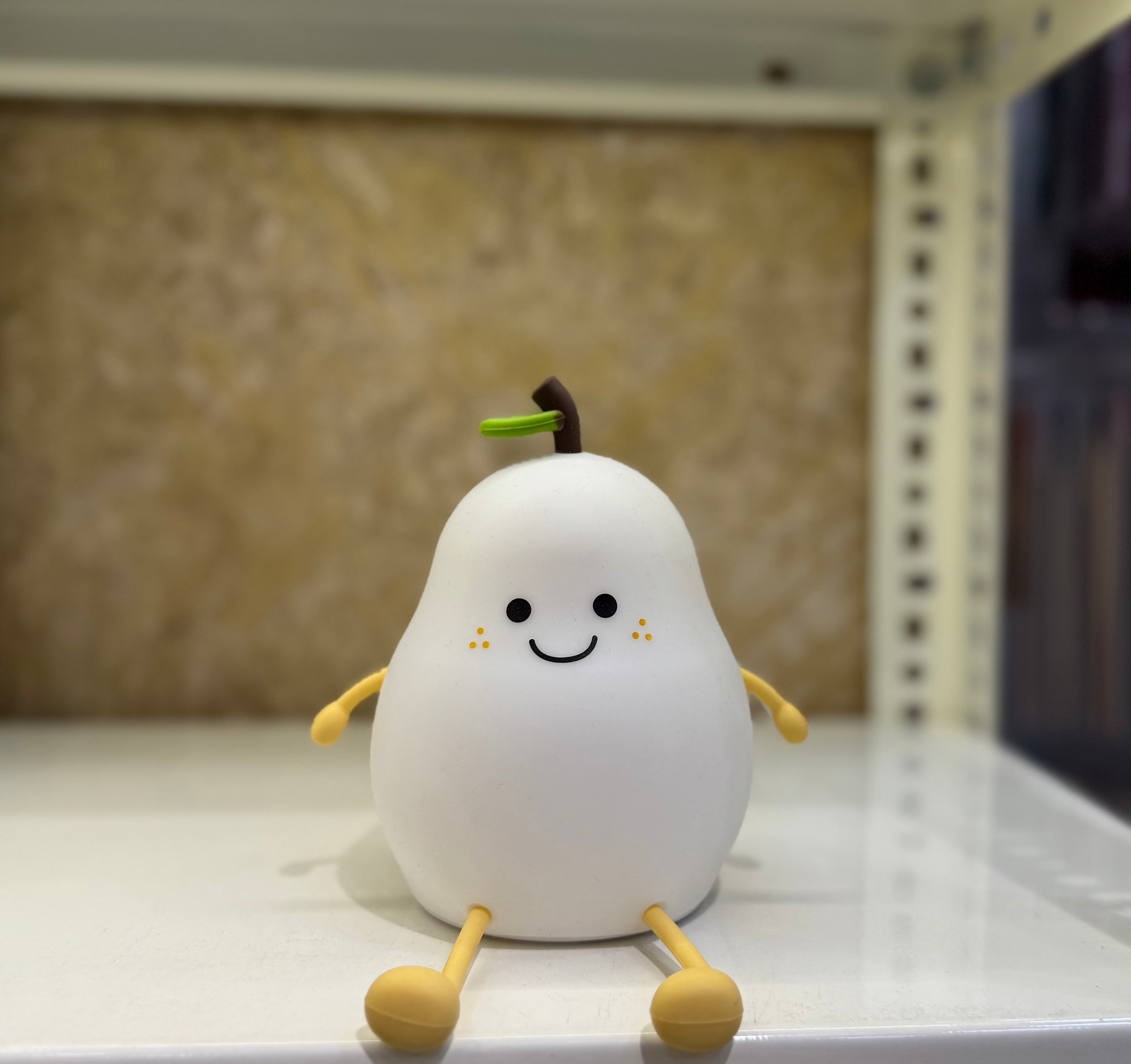 Kawaii Pear Silicone Night Light – Soft LED Lamp