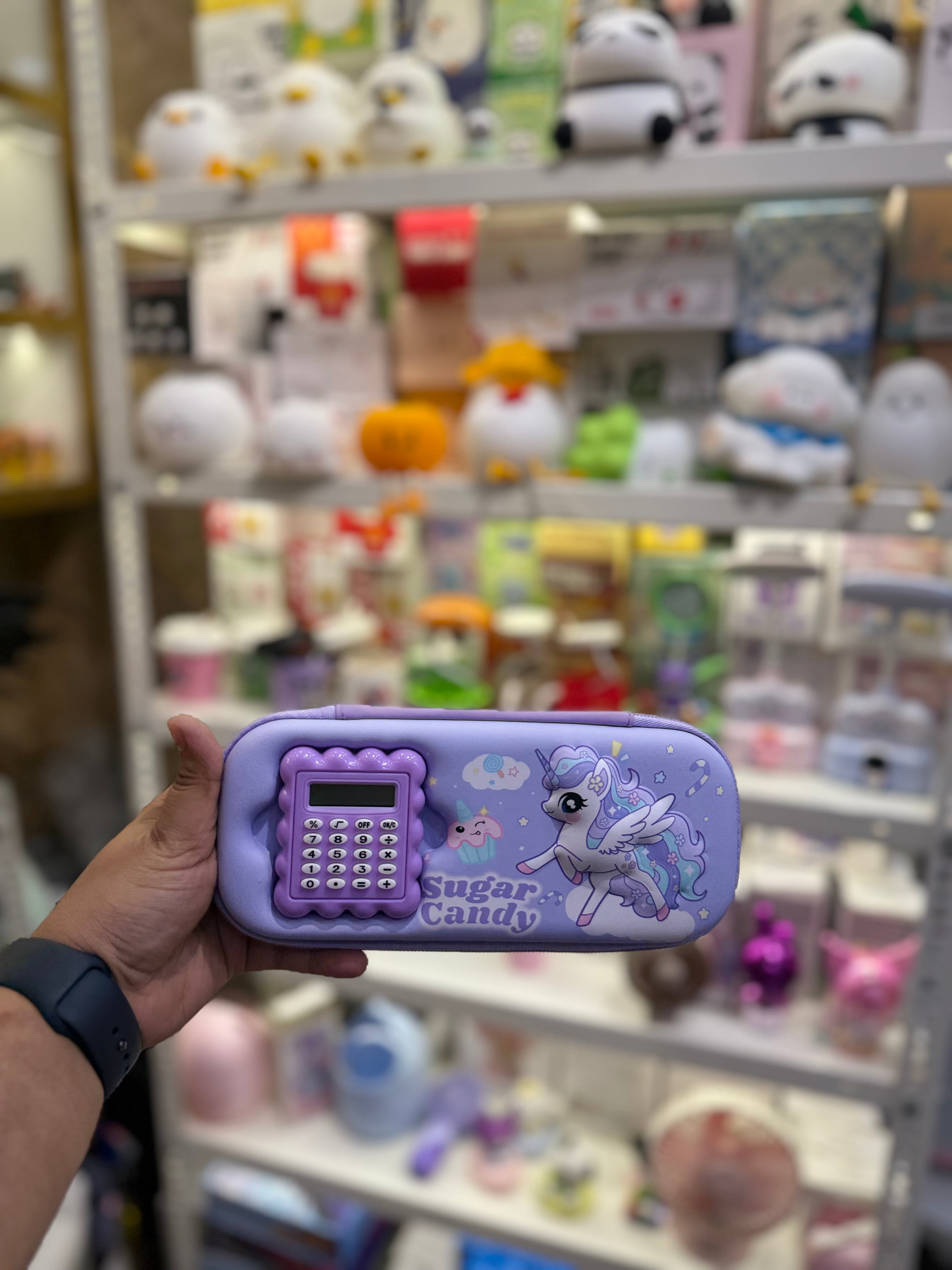 Unicorn Pencil Case with Calculator- Small