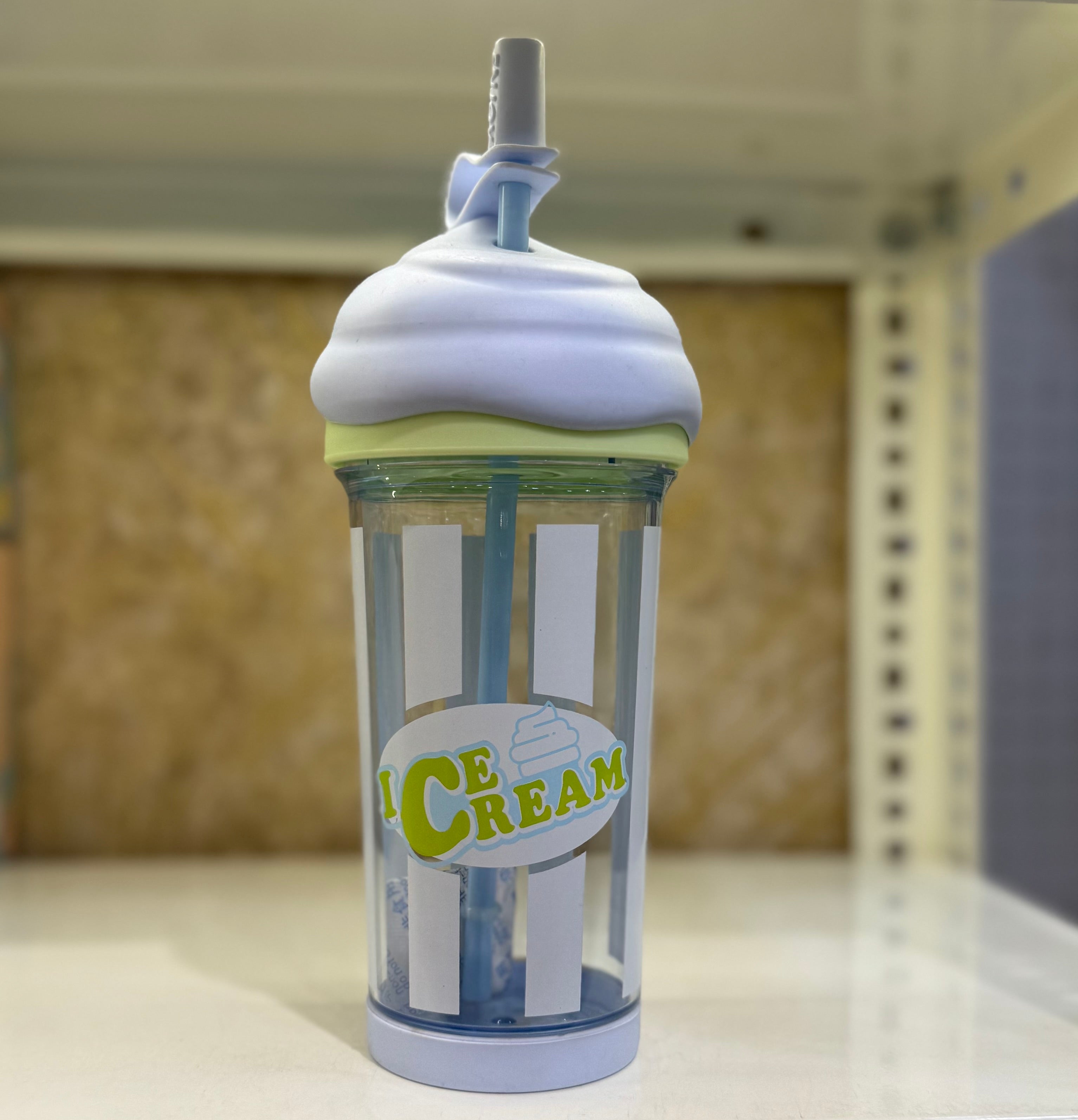 Kawaii Ice Cream Cup with Straw Sipper