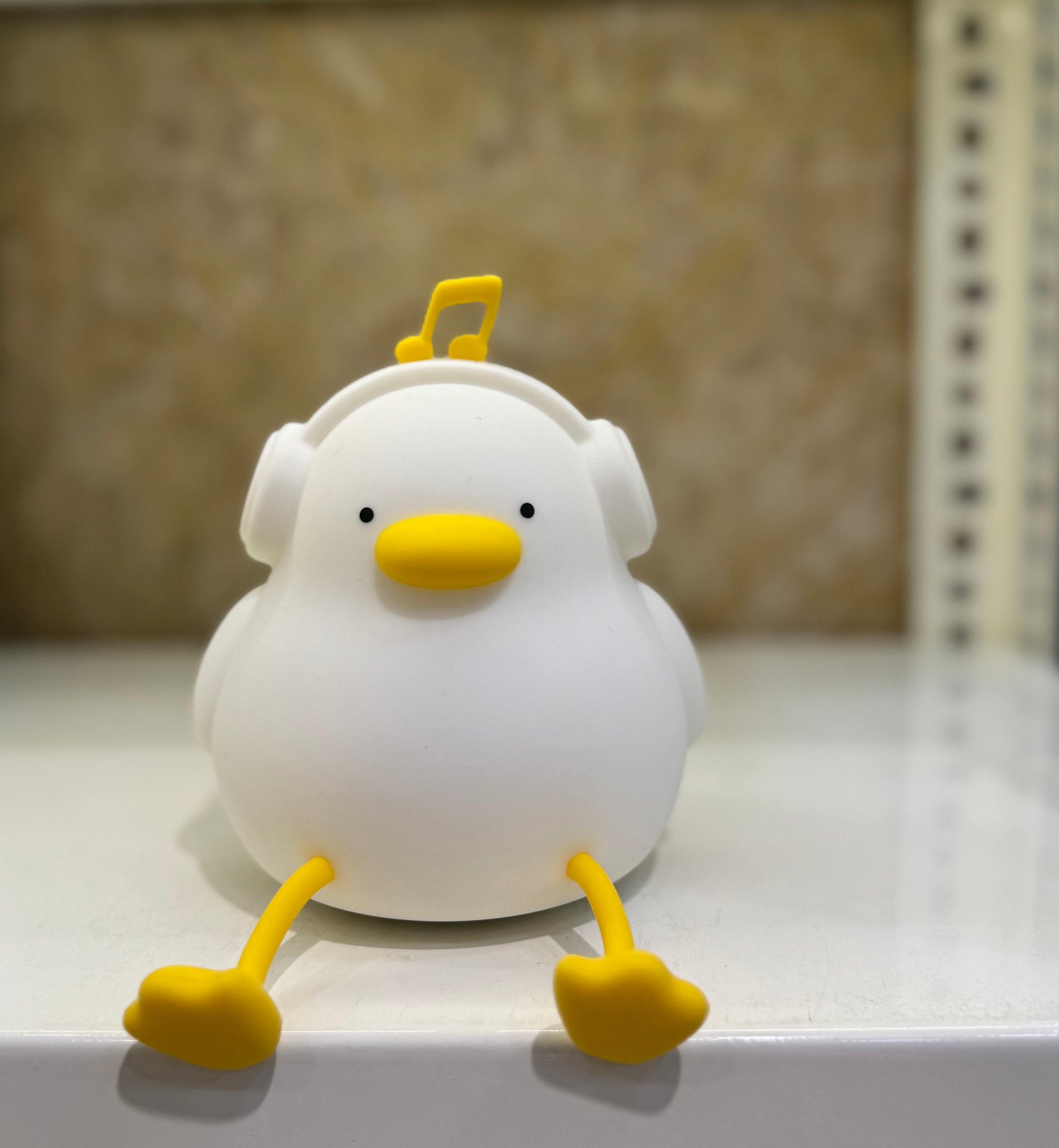 Kawaii Duck with Headphones Silicone Night Light – Soft LED Lamp
