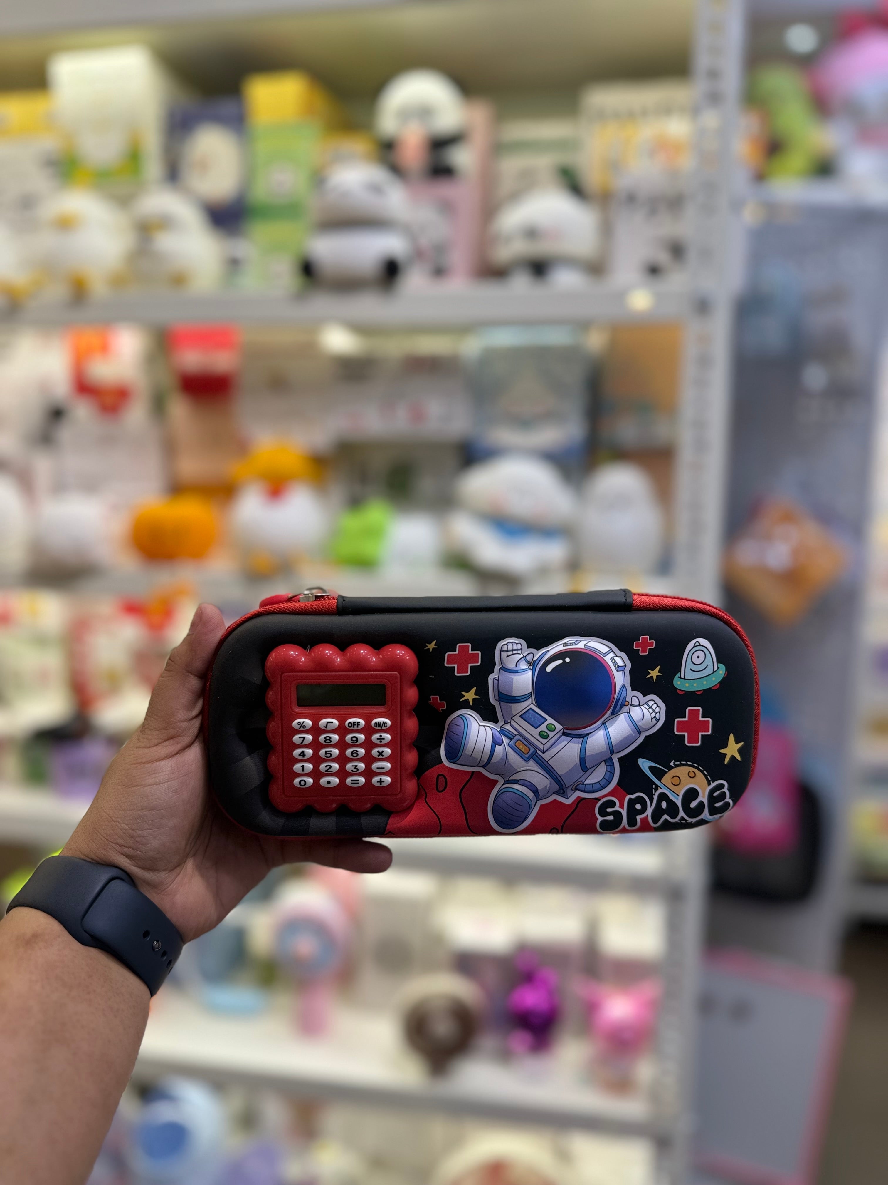 Space Theme Pencil Case with Calculator  - Small