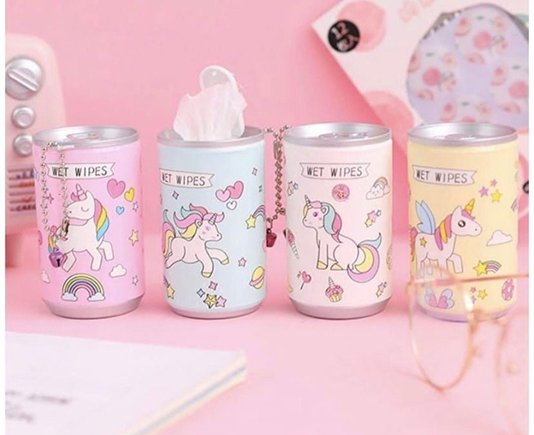 Unicorn Wet Wipes Can – Portable Kawaii Travel Wipes
