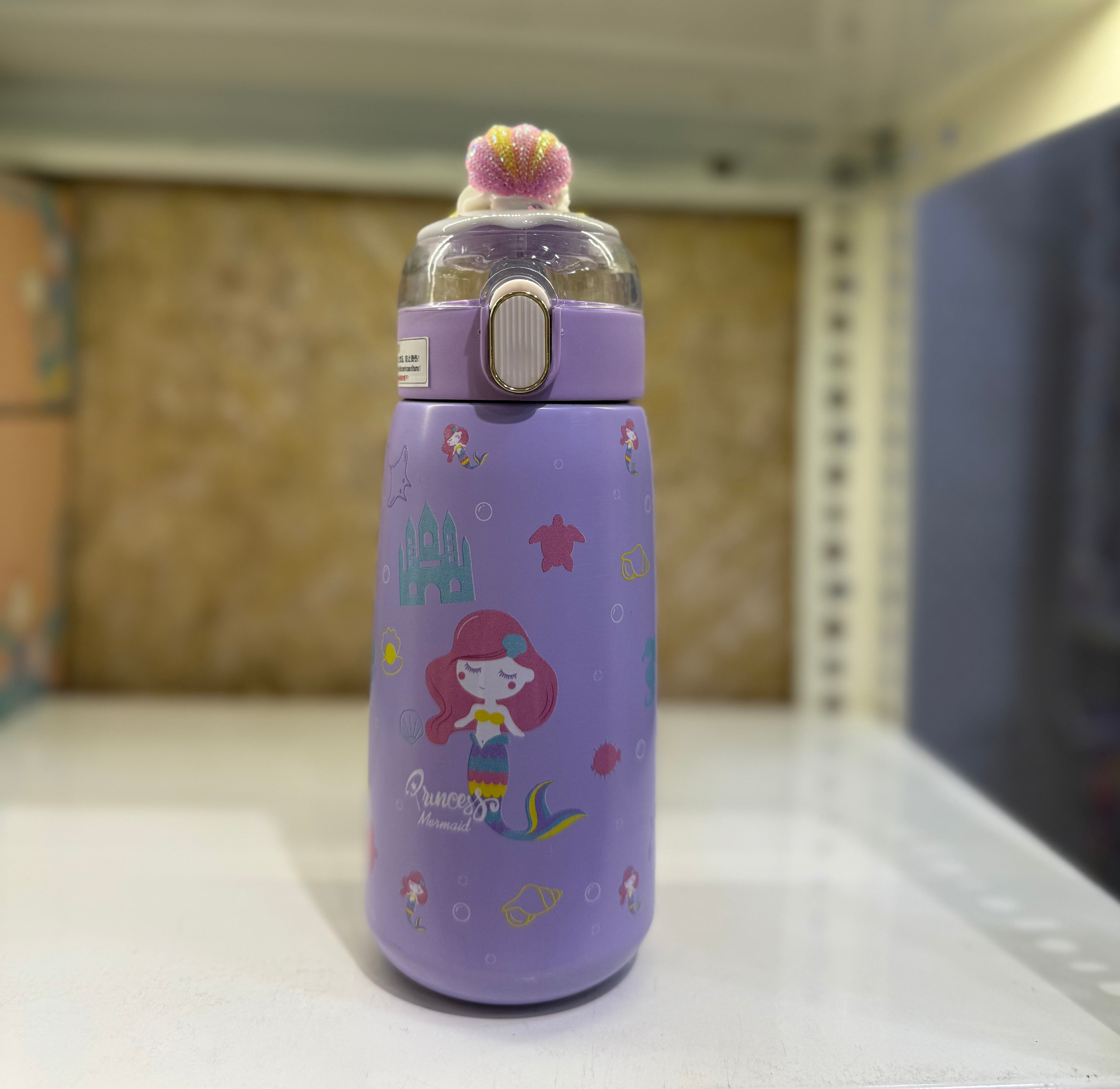 Kawaii Mermaid Princess Bottle – Purple Stainless Steel Sipper