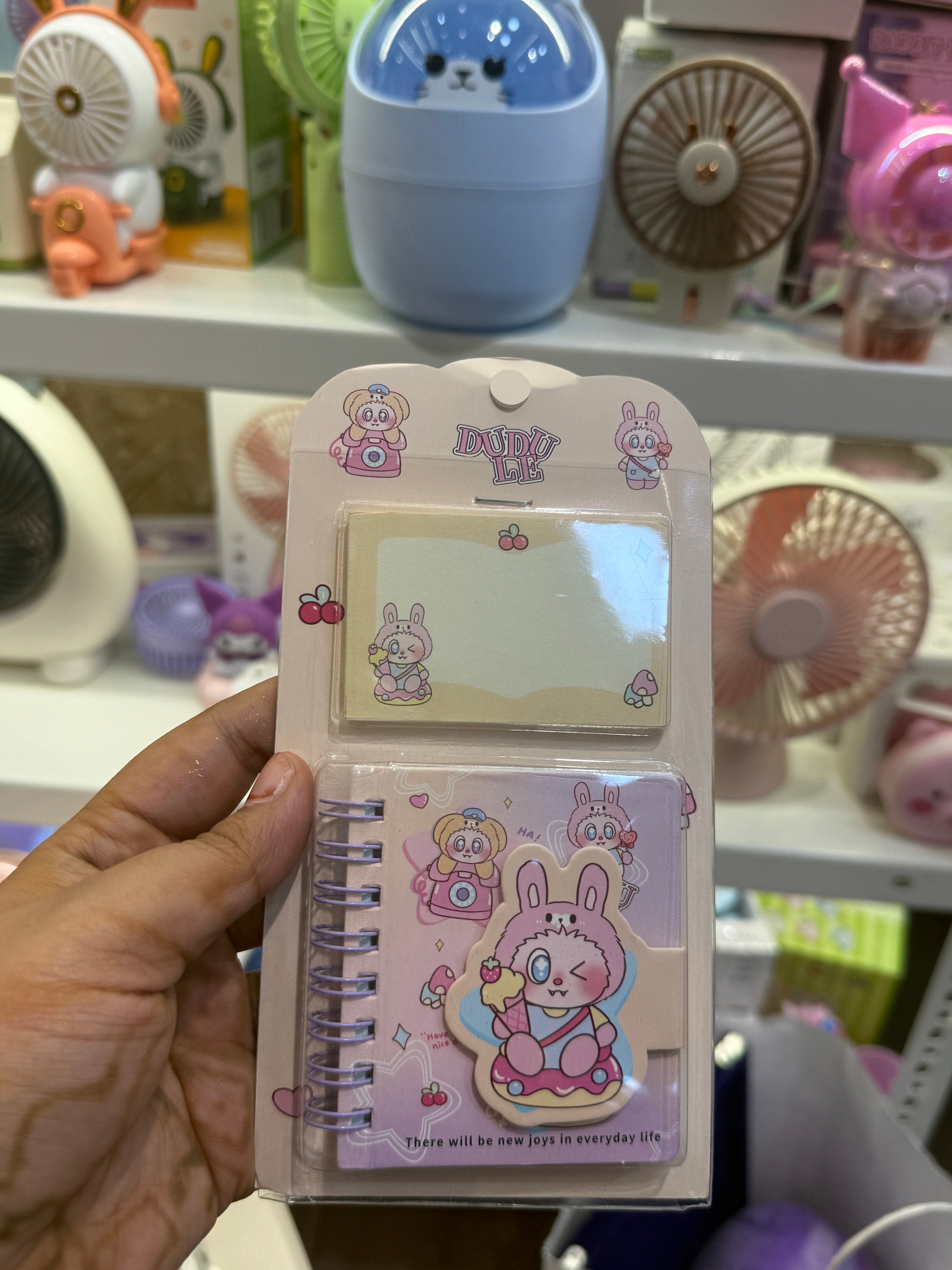 Dudu Cartoon Mini Notebook & Sticky Notes Set