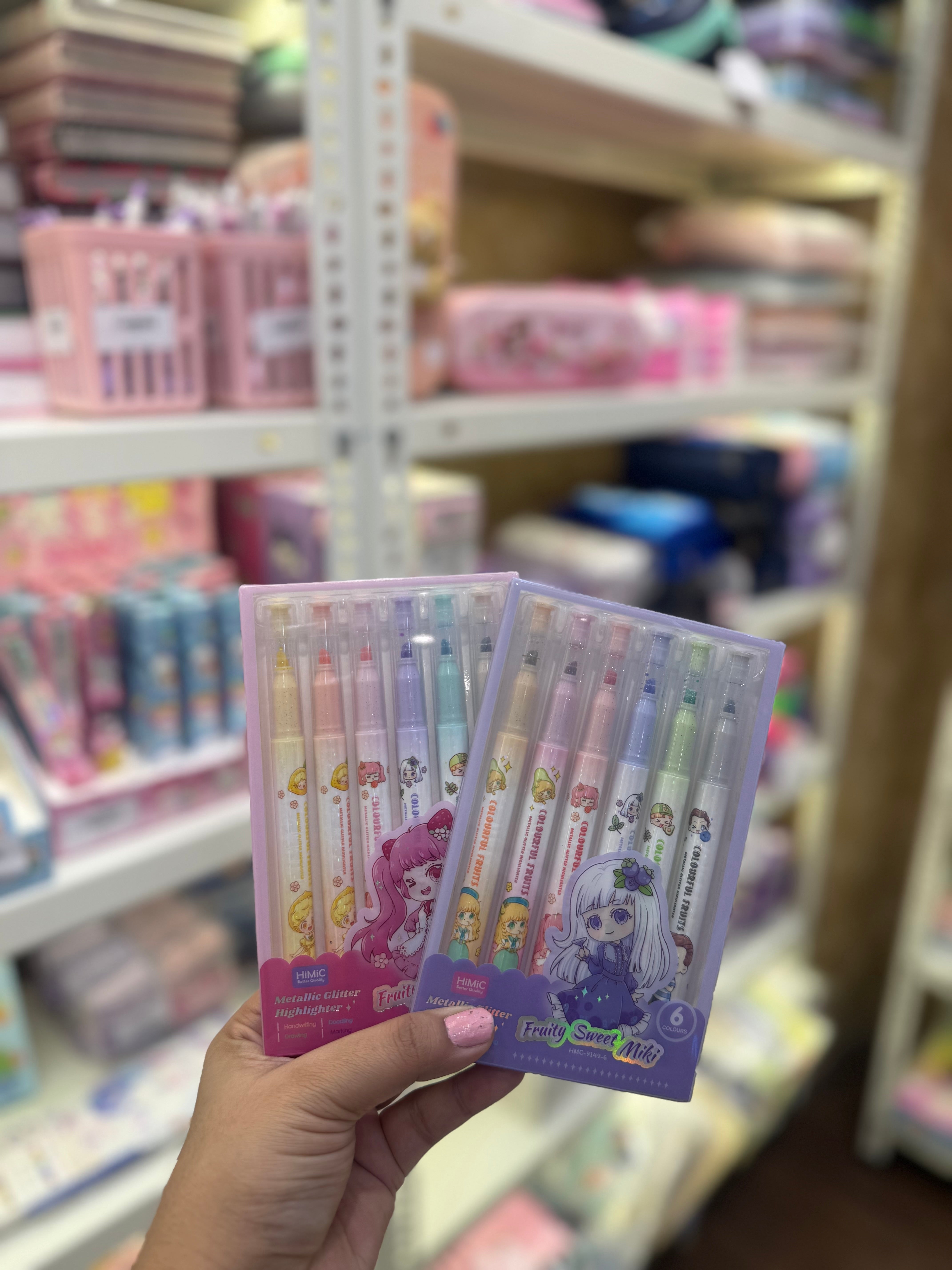 🎨 Fruity Sweet Mini Highlighter Set (6 pcs)