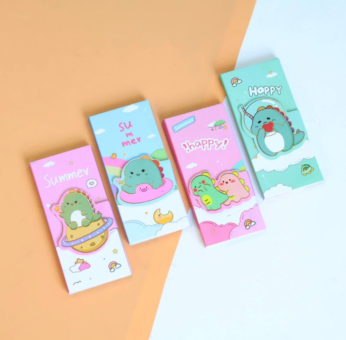 Cute Dinosaur Sticky Notes – Cartoon Memo Pads (Assorted Designs)