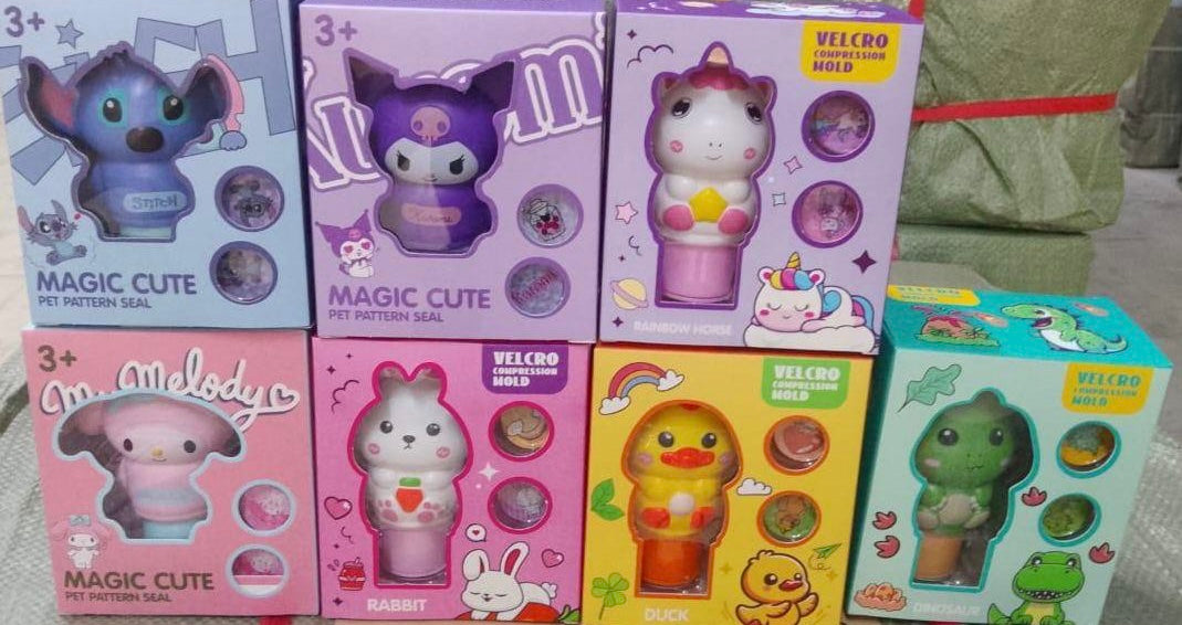 Magic Cute Pet Pattern Seal – Character Stamp Set with Multiple Ink Colors