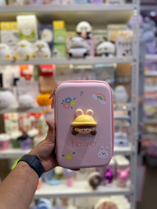 3D Flower Girl Squishy Pencil Case
