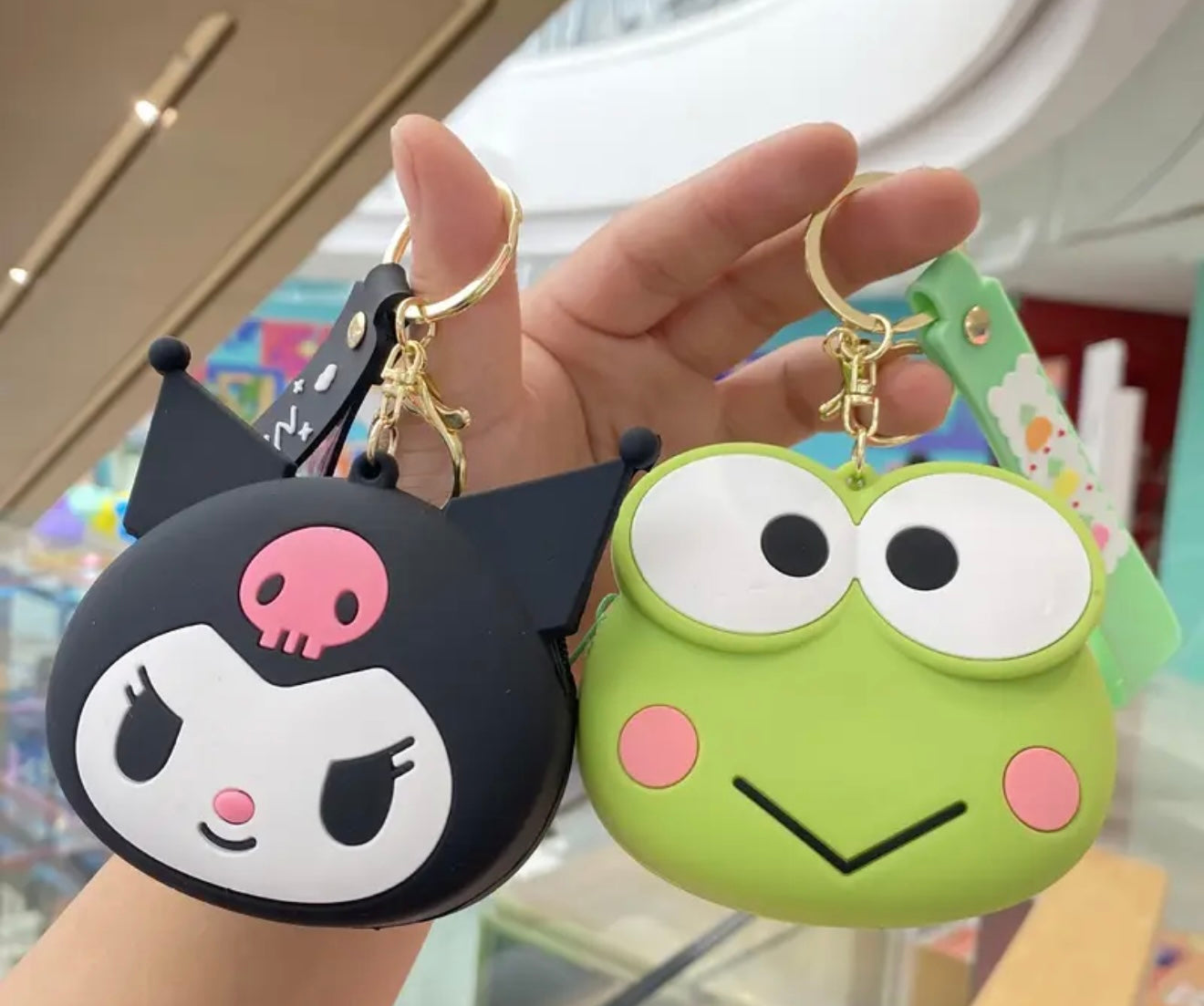 Cute Sanrio  Silicone Coin Pouches with Keychain