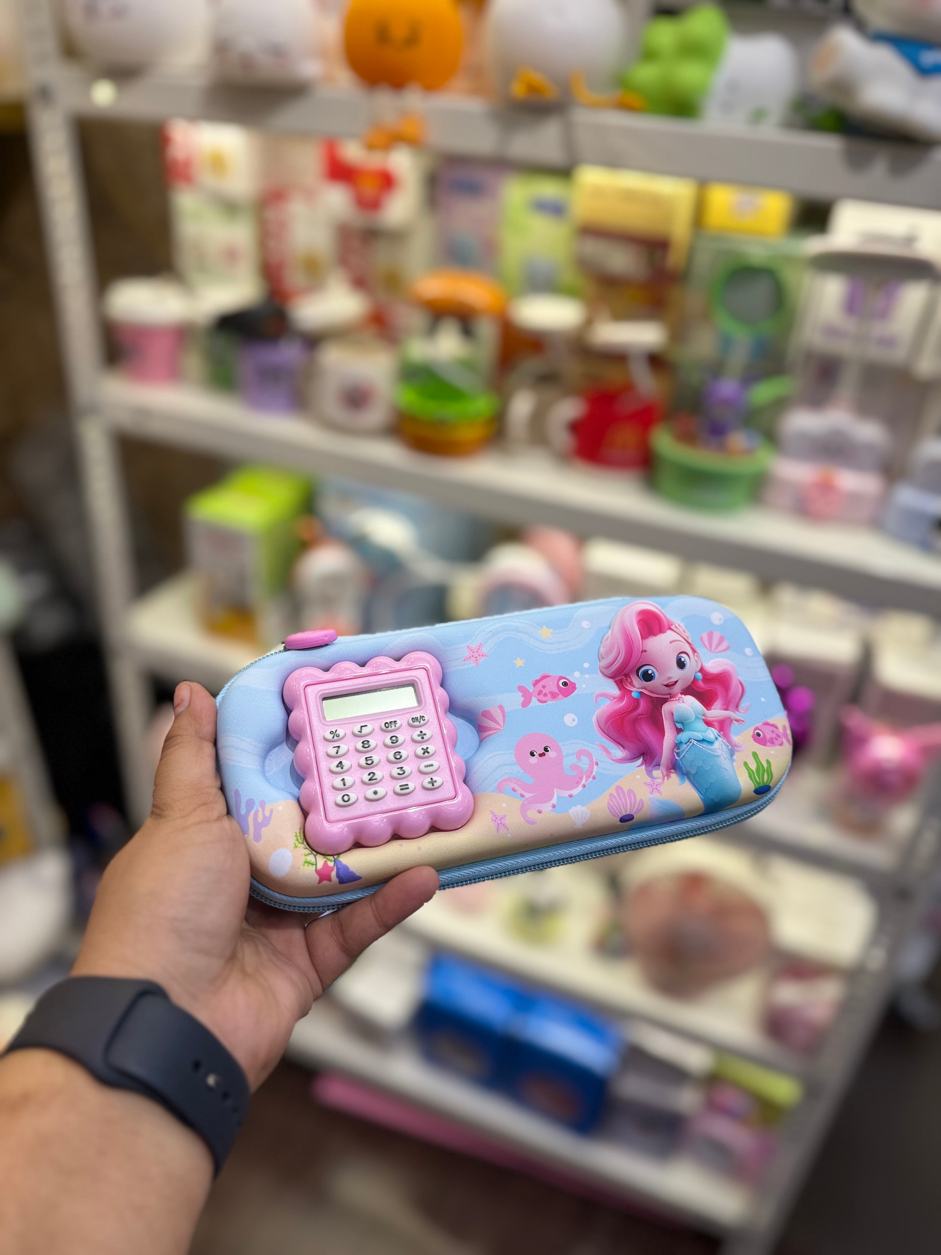 Mermaid Pencil Case with Calculator- Small