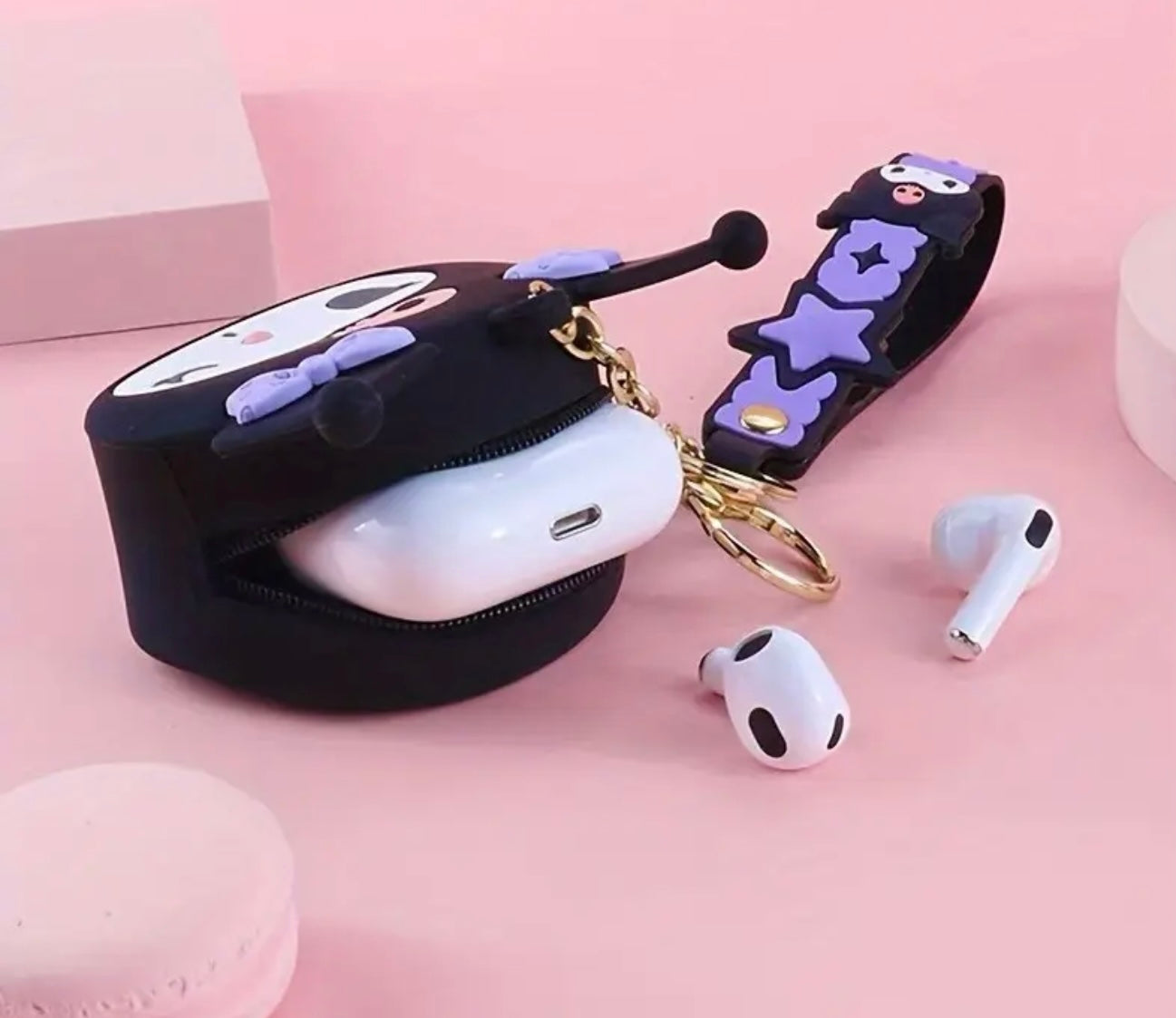 Cute Sanrio  Silicone Coin Pouches with Keychain