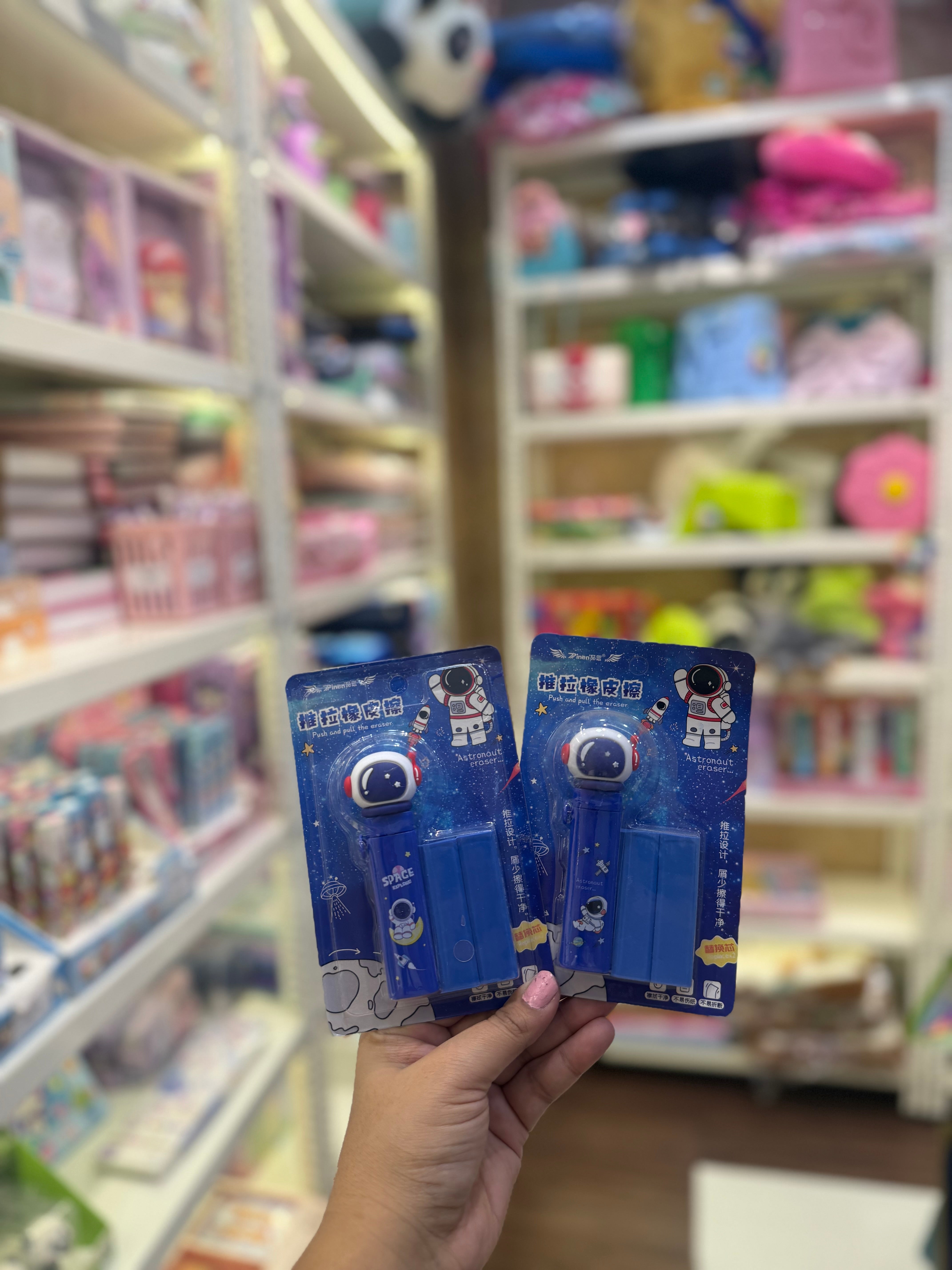 Astronaut Push & Pull Eraser (with 2 Refills)