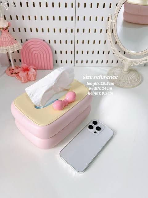 Kawaii Pastel Tissue Box With Bow