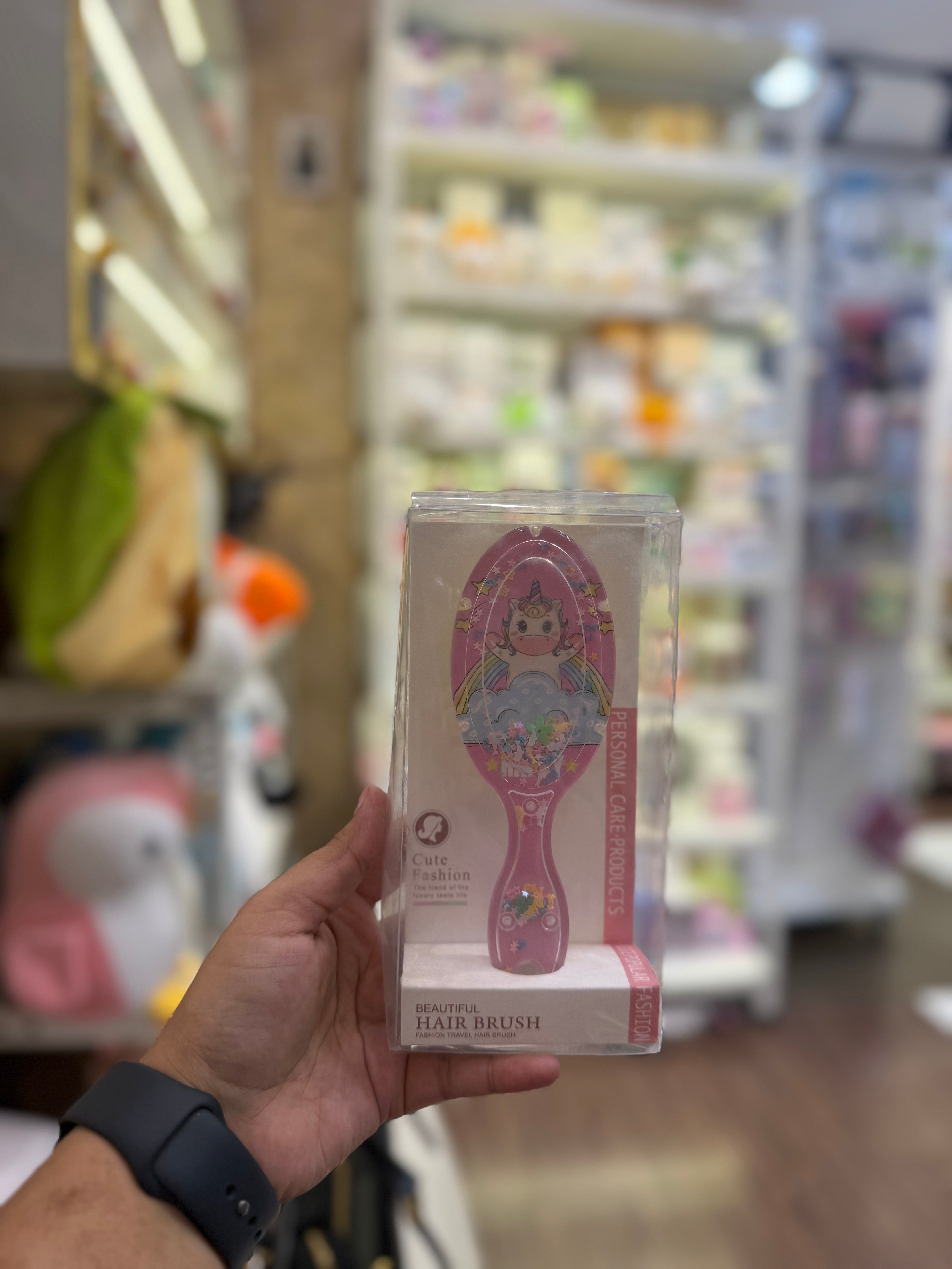 Kawaii Unicorn Hair Brush with Floating Beads