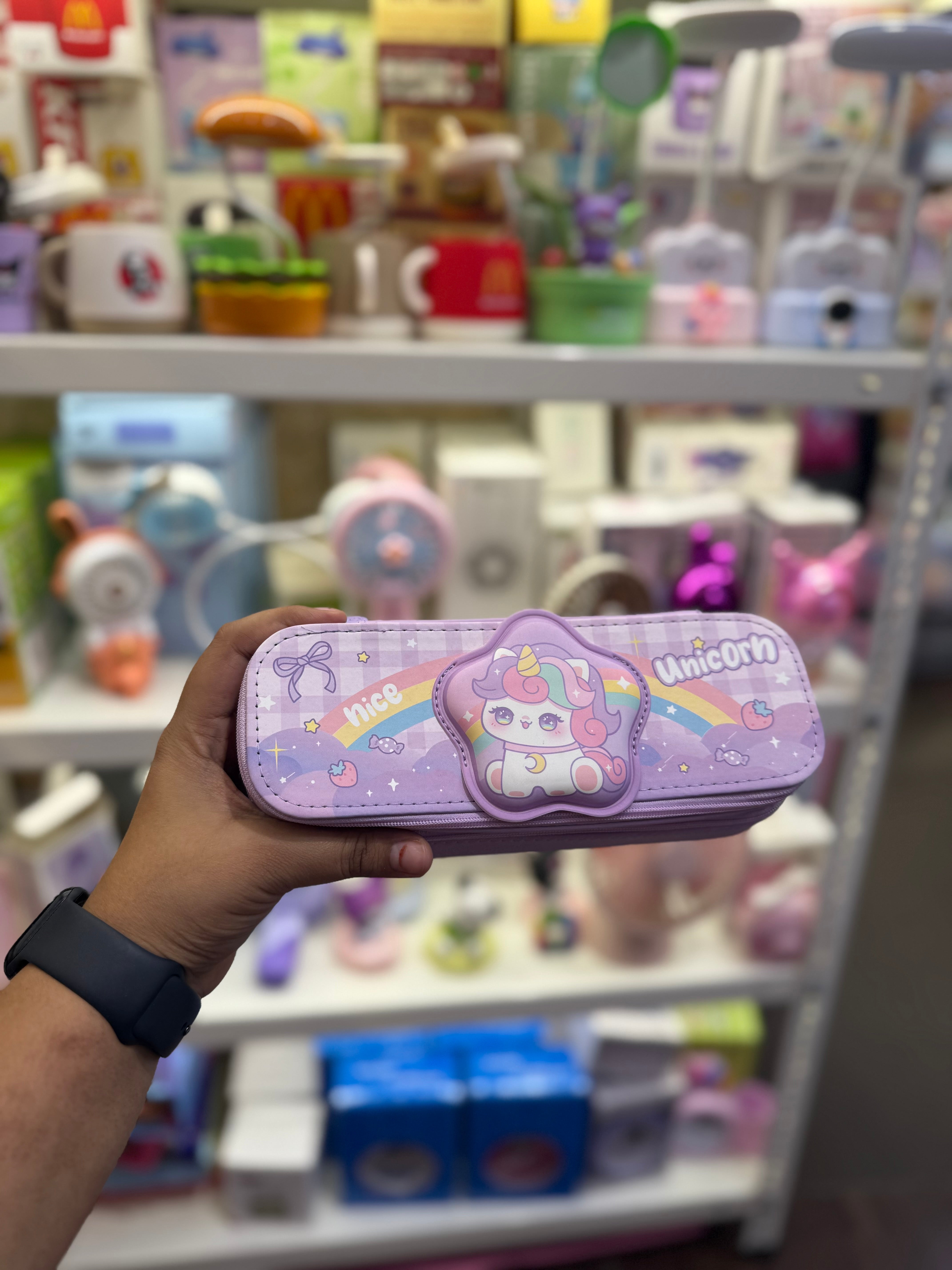 Squishy Soft Unicorn Double Layer Pencil Pouch