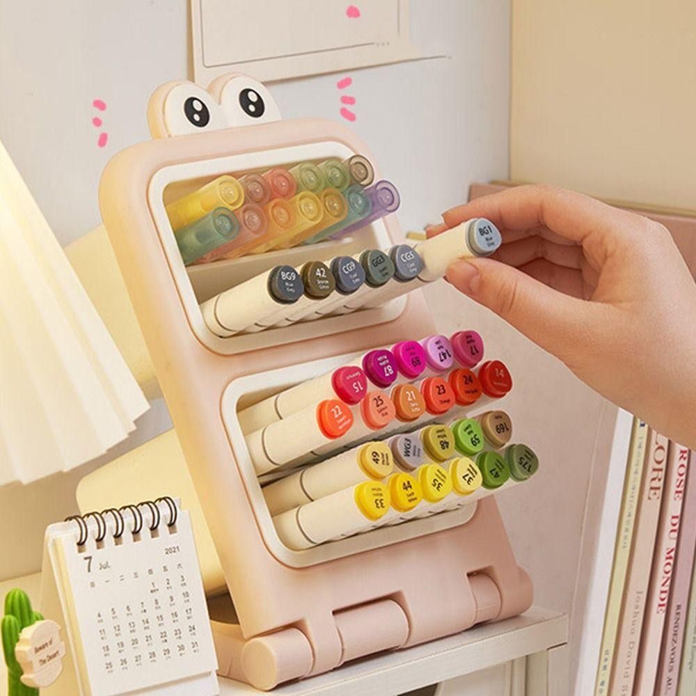 Pastel Stationery Organizer – Cute Frog-Eye Storage Holder
