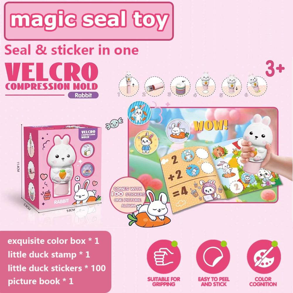 Magic Cute Pet Pattern Seal – Character Stamp Set with Multiple Ink Colors