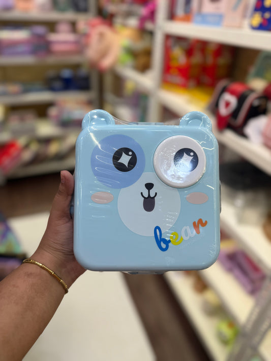 3 Grid Double Layer Bear Theme Bento Stainless Steel Lunch Box