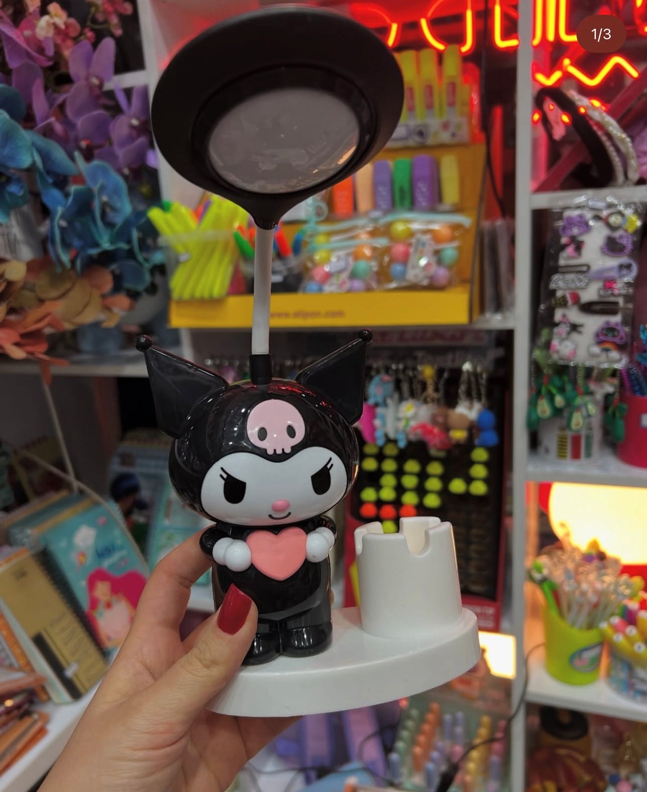 Kuromi Theme Desk Lamp with Pen Stand