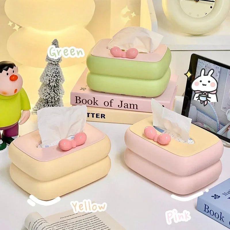 Kawaii Pastel Tissue Box With Bow