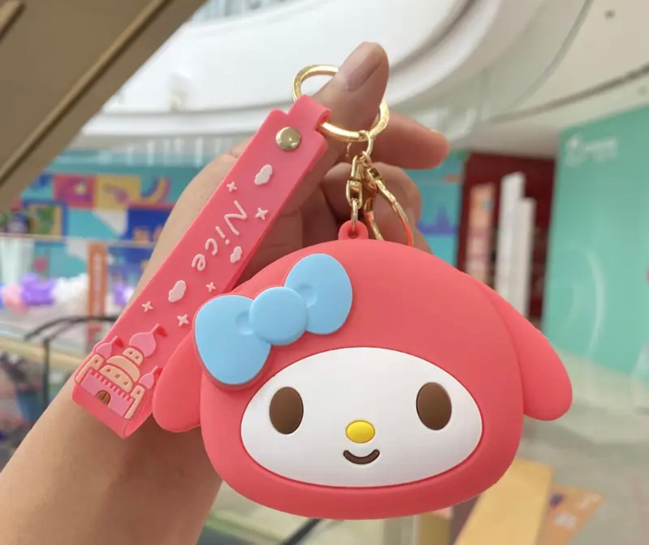 Cute Sanrio  Silicone Coin Pouches with Keychain