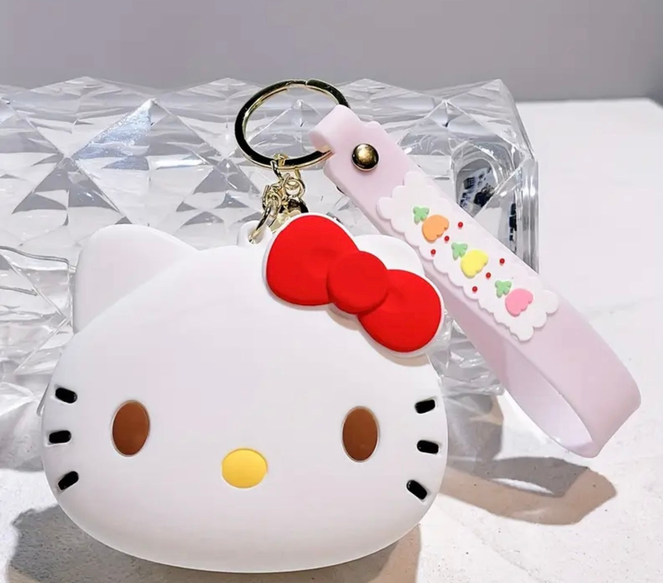 Cute Sanrio  Silicone Coin Pouches with Keychain