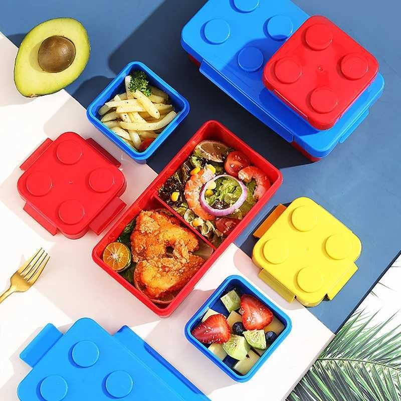 Lego Block Style Lunch Box Set – Colorful, Fun & Multi-Compartment Bento