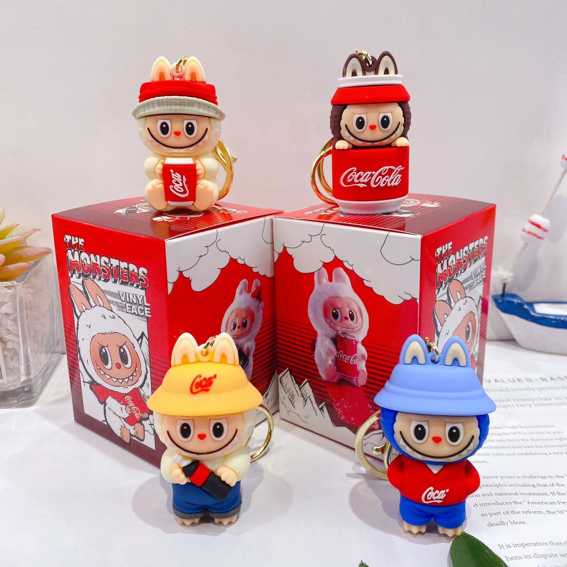 Coca-Cola Theme Labubu Keychain