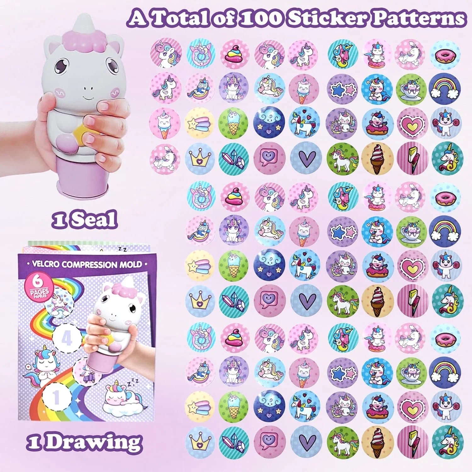 Magic Cute Pet Pattern Seal – Character Stamp Set with Multiple Ink Colors
