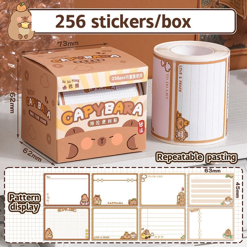 Creative Pull-Out Sticky Notes Capybara & Panda