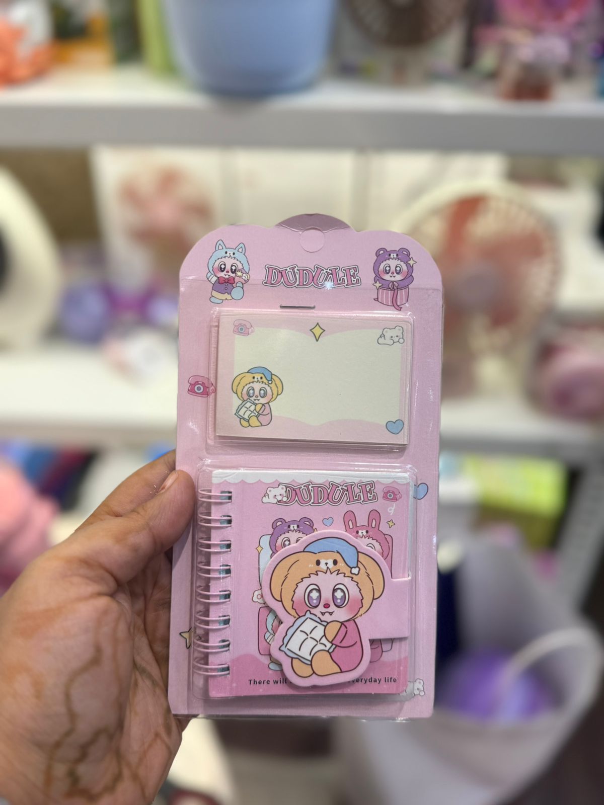 Dudole mini spiral notebook with matching sticky notes