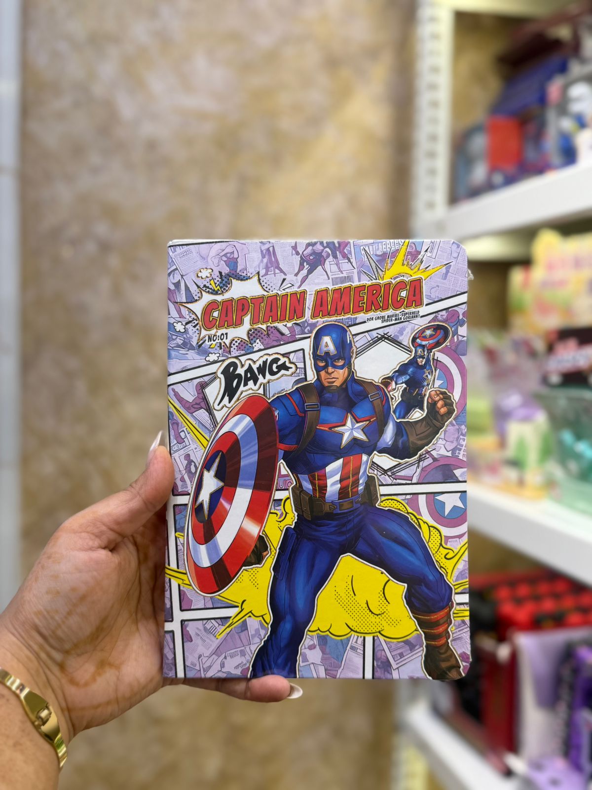 Captain America comic style notebook