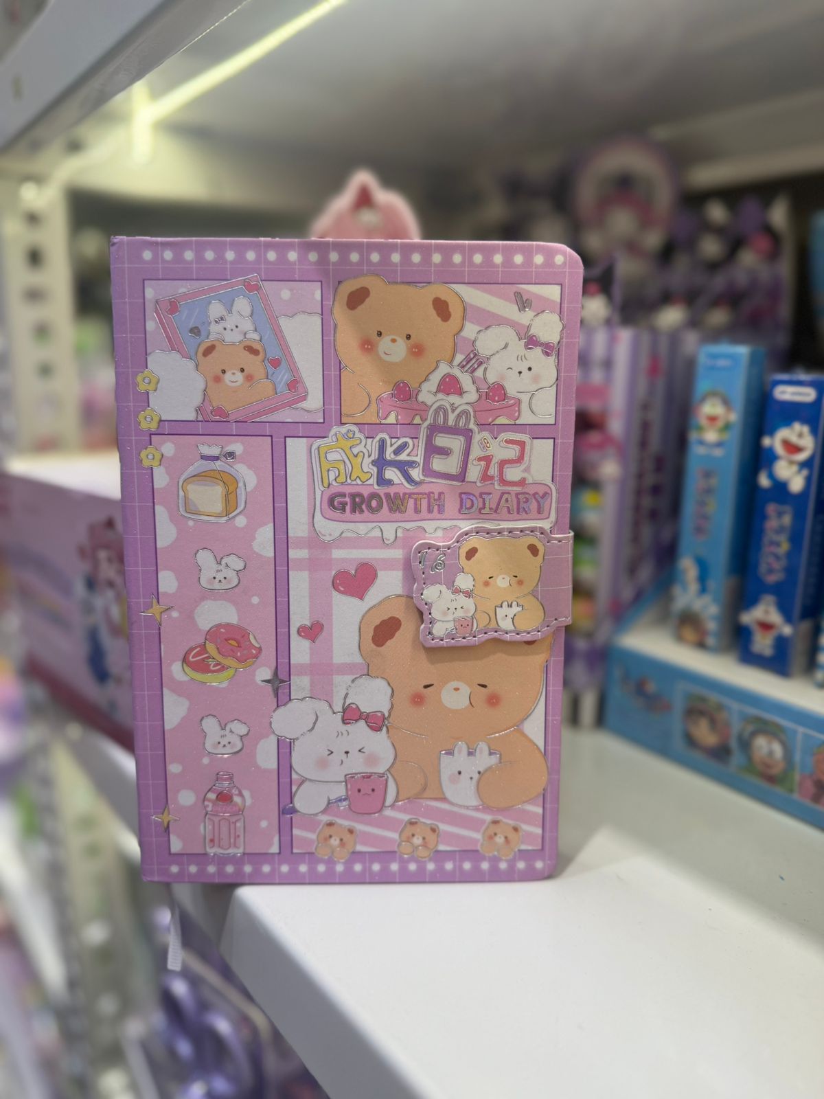 Growth Diary Notebook Cute Bear & Bunny Design
