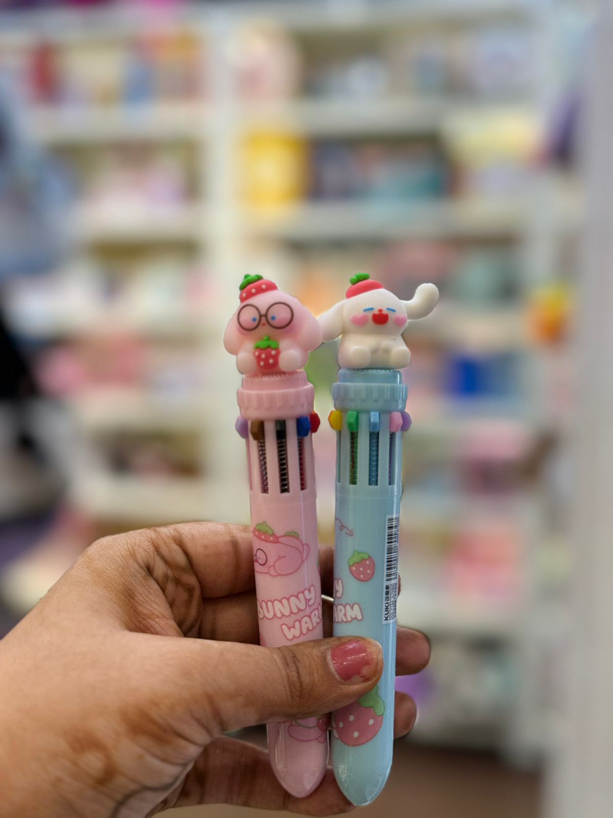 Cute Cartoon Multi-Color Pen Pink Bear Design