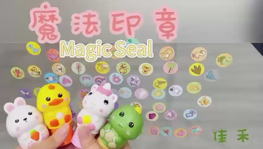 Load video: Magic Cute Pet Pattern Seal – Character Stamp Set with Multiple Ink Colors